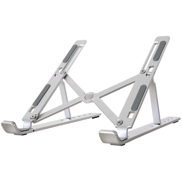 MOTTERU 超軽量で角度調整可能 折りたたみノートPCスタンド 1年保証 シルバー 製品サイズ約45(W)×240(D)×22(H)mm