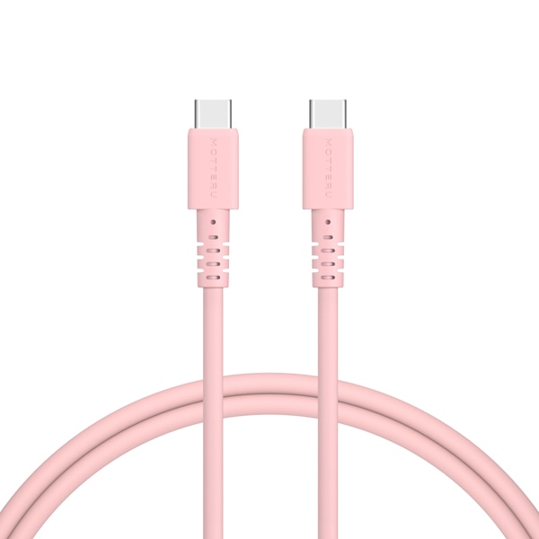 MOTTERU 240W対応 USB-C to USB-C シリコンケーブル 100cm シェルピンク 2年保証