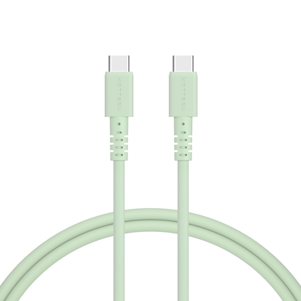 MOTTERU 240W対応 USB-C to USB-C シリコンケーブル 100cm ピスタチオ 2年保証