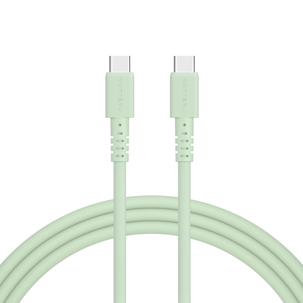 MOTTERU 240W対応 USB-C to USB-C シリコンケーブル 200cm ピスタチオ 2年保証