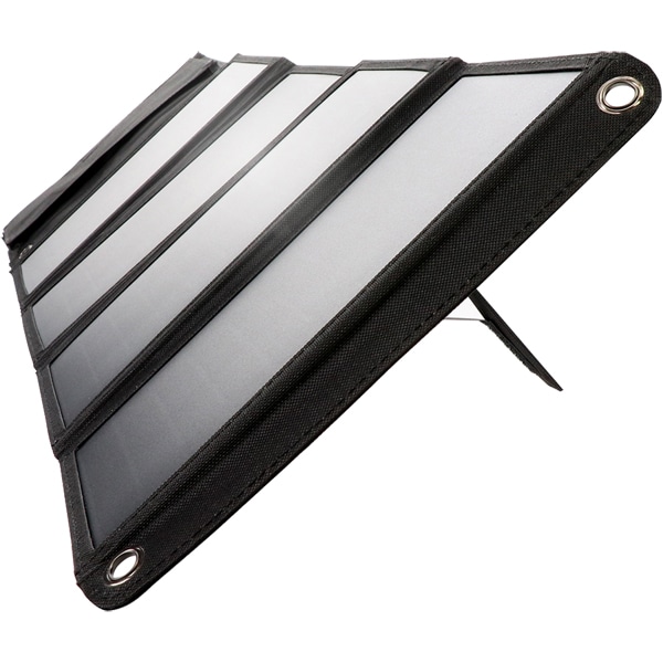 MOTTERU 太陽の力で発電 USBソーラーパネル 防災にもアウトドアにも かしこく充電対応 2ポート 合計20W スタンド付き ブラック 製品サイズ約830(W)×10(D)×260(H)mm