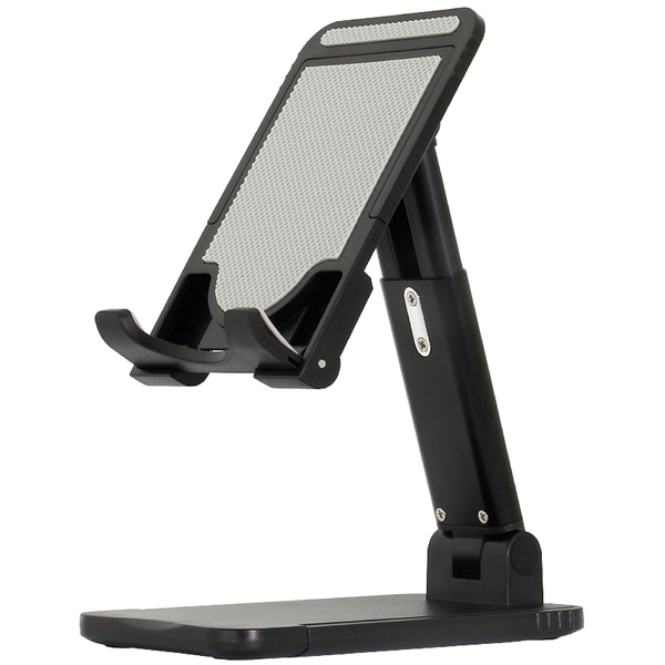 MOTTERU タブレット13インチまでサイズに合わせて調節可能 スライド可動式スタンド コンパクトに折りたためる 1年保証 ブラック 製品サイズ約67(W)×26(D)×115(H)mm