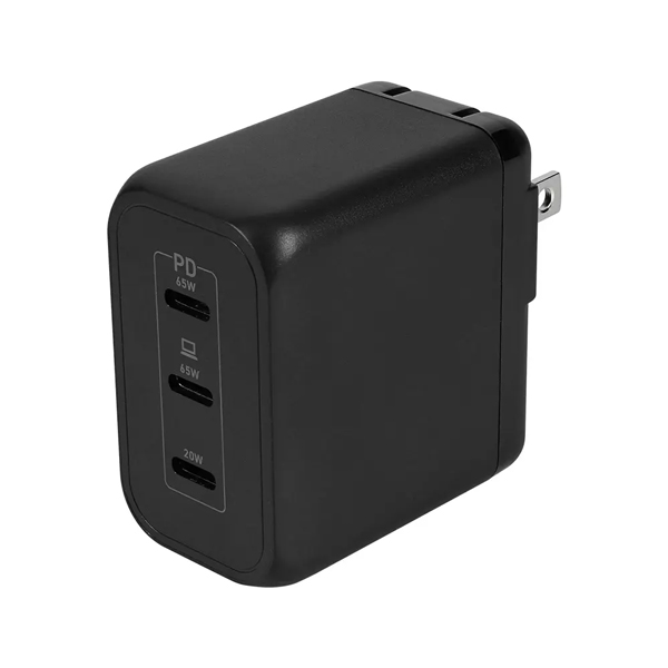 AC充電器/USB充電器/PD65W/窒化ガリウム/3ポート/Type-Cポート/PD対応ノートパソコン、iPad、iPhone、iPod、モバイルバッテリー、スマートフォン/ブラック