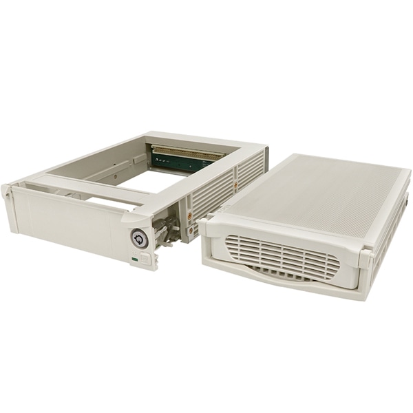 HDDを手軽に取り付け取り外し可能 フルセット鍵付きモービルラック Mobile Rack PRO 90シリーズ アイボリー 製品サイズ約149(W)×208(D)×41.6(H)mm