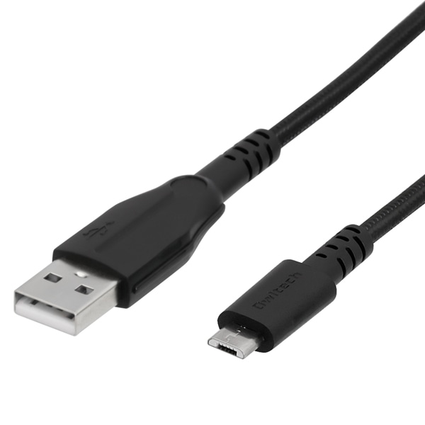 microUSBケーブル/Type-A to microUSB/超タフ/断線に強い/データ転送/急速充電/0.5m/50cm/ブラック