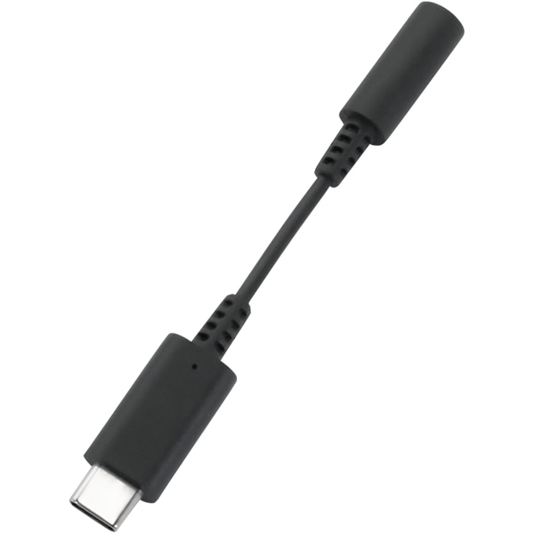 イヤホン/オーディオ変換アダプター/USB Type-C/DAC搭載/イヤホンマイク対応/高耐久/3.5mm/ブラック
