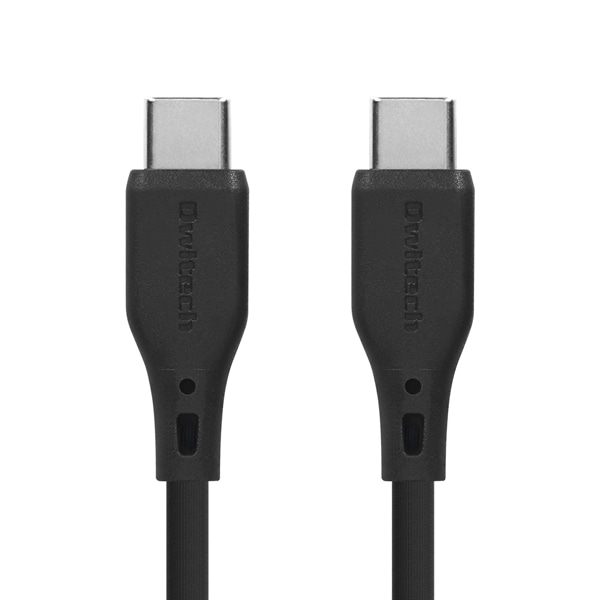 スマホ・タブレット用USBケーブル/USB2.0規格準拠/USB（C-C）/Power Delivery対応/PD60W/データ転送/エコナミクスケーブル/バイオマス素材使用/1.5m/150cm/ブラック