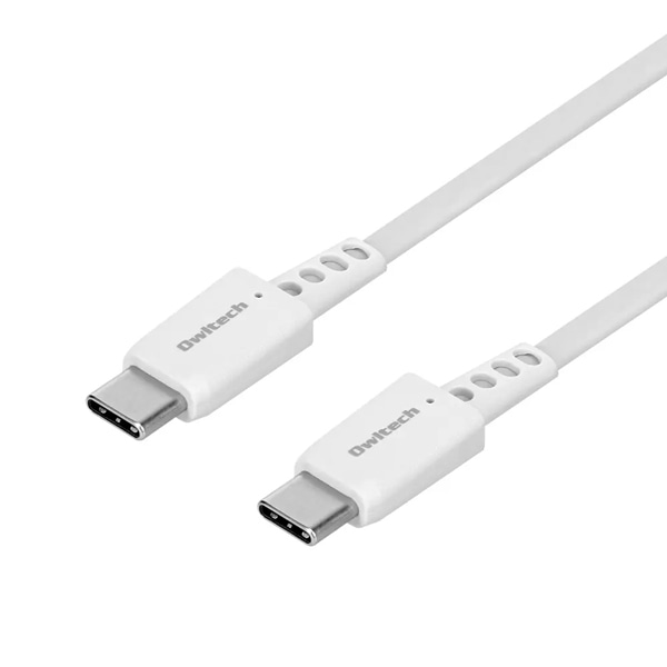 スマホ・タブレット用USBケーブル/片引き巻取り式ケーブル/Type-C to Type-C/USB(C-C)/Power Delivery対応/PD60W/温度センサー搭載/90cm/ホワイト