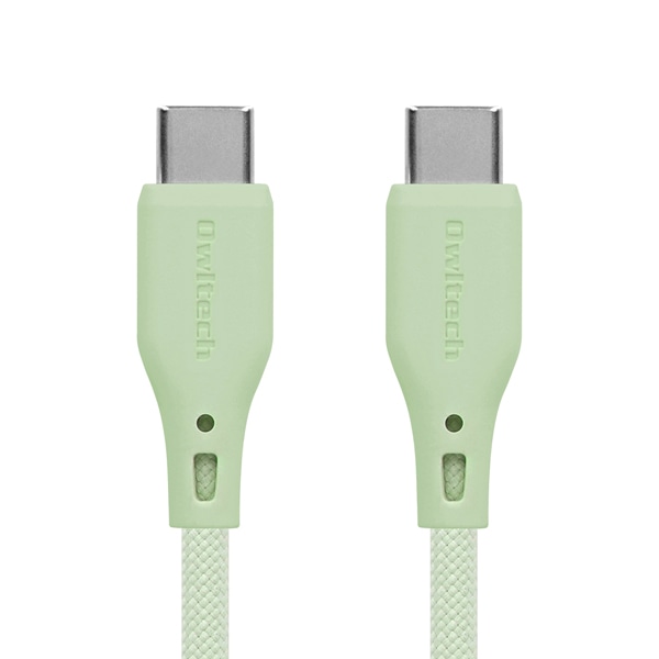 スマホ・タブレット用USBケーブル/USB2.0規格準拠/USB（C-C）/Power Delivery対応/PD60W/データ転送/温度センサー搭載/シリコン/1.5m/150cm/セージグリーン