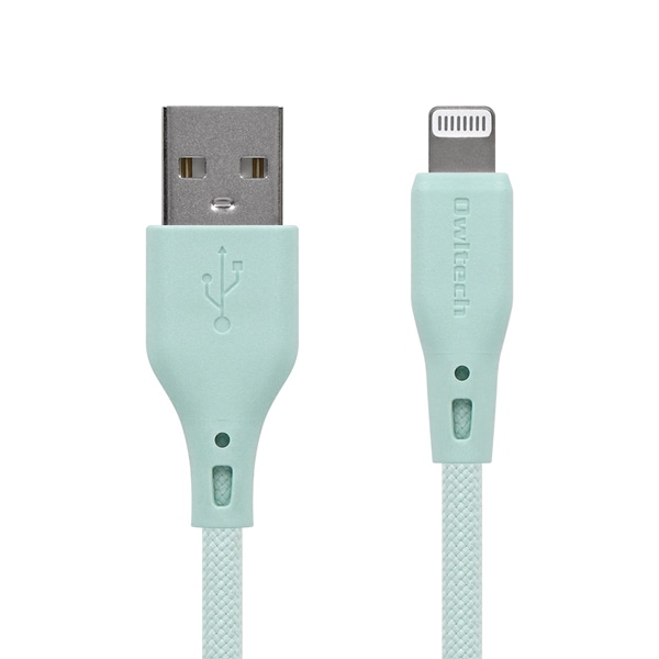 Lightningケーブル/USB Type-A to Lightning/MFi認証/シリコンケーブル/2.4A出力/断線に強い/1.5m/150cm/アイスミントブルー