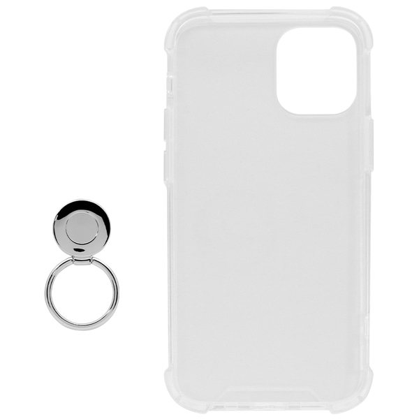 iPhone 12 mini専用 STD落下防止リング付き 耐衝撃ハイブリッドケース クリア 製品サイズ約69.5(W)×12(D)×136.5(H)mm