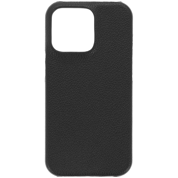 高級感のあるシボ加工を施した柔らかな手触り iPhone 13 Pro専用 PUレザー背面ケース ブラック 約75.5(W)×14(D)×151(H)mm
