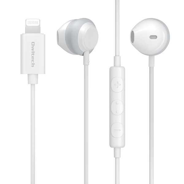 ステレオイヤホン/セミオープンタイプ/Lightning/Lightningコネクター/EPLT02シリーズ/口径13mmドライバー/ハンズフリー通話/リモコン＆マイク付き/1.2m/ホワイト