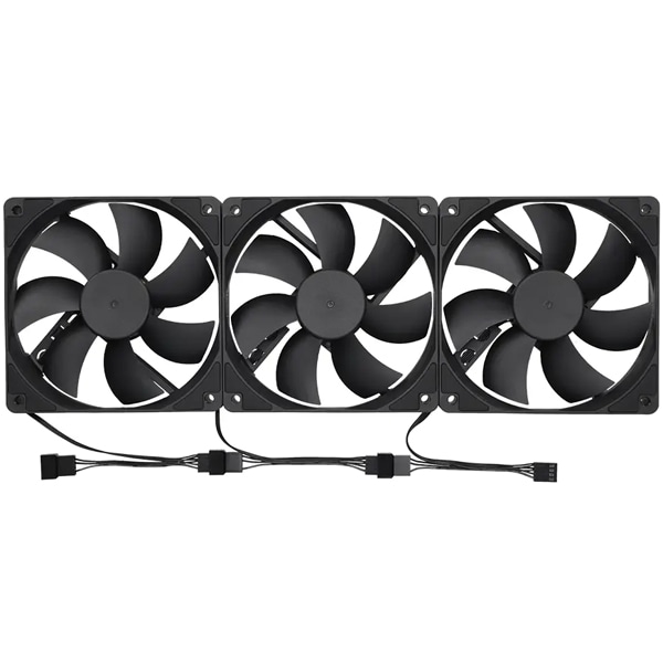 1つのPWMコネクタに複数のファンを繋げられるデイジーチェーン対応高耐久2ボールベアリング採用 PWM制御 120mm PCケースファン 3個 製品サイズ約120(W)×120(D)×25(H)mm