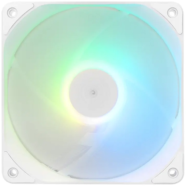 ホワイトカラー＆ARGBで手軽にケースをドレスアップ ARGB＆デイジーチェーン＆PWM対応120mmファン ホワイト 製品サイズ約120(W)×25(D)×120(H)mm