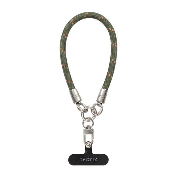 ハンドストラップ/スマートフォン用/9mm径/落下防止/リフレクター付き/カーキオレンジ