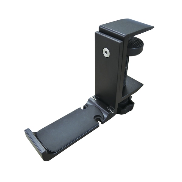 アルミ製360度回転 多機能折りたたみ式ヘッドフォンハンガー ブラック