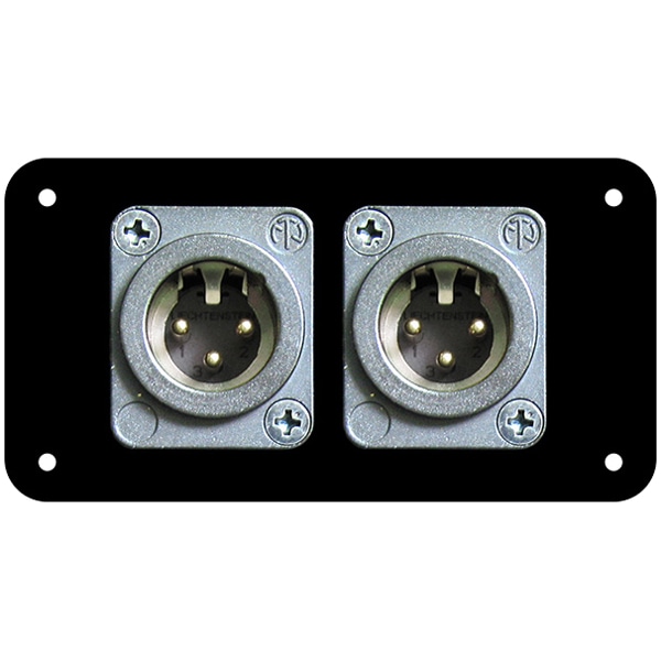 マイクキャノン入力パネル オス2口