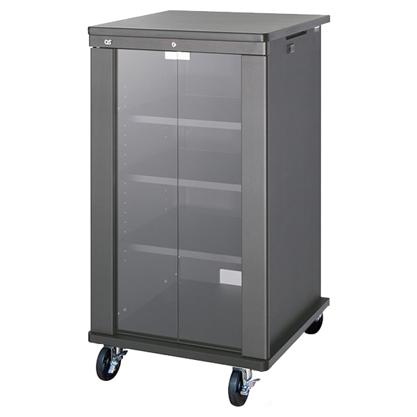 AVキャビネット/ノーマルキャビネット1000タイプ/棚板/100φキャスター/ブラック/ガラス扉