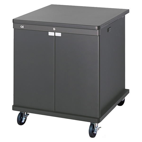 AVキャビネット/EIA11U/100φキャスター/ブラック/木扉