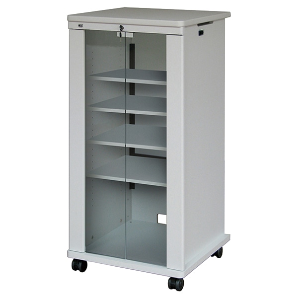 AVキャビネット/ノーマルキャビネット1200タイプ/棚板/60φキャスター/ホワイト/ガラス扉
