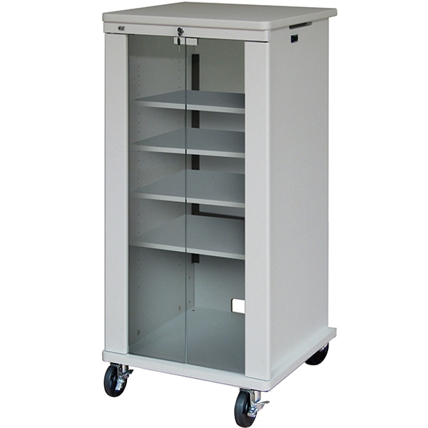 AVキャビネット/ノーマルキャビネット1200タイプ/棚板/100φキャスター/ホワイト/ガラス扉