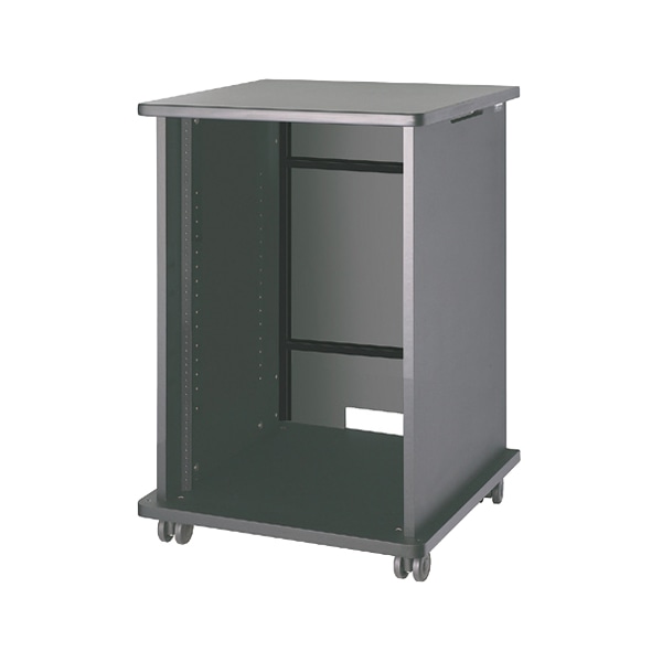 AVキャビネット/EIA16U/60φキャスター/ブラック/扉なし