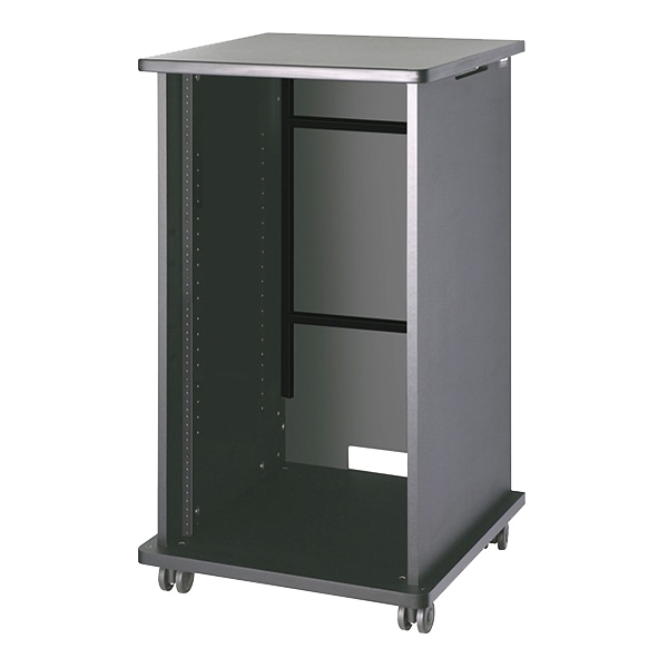 AVキャビネット/EIA19U/60φキャスター/ブラック/扉なし