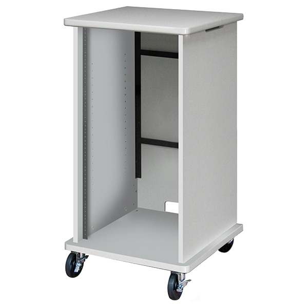 AVキャビネット/EIA19U/100φキャスター/ホワイト/扉なし