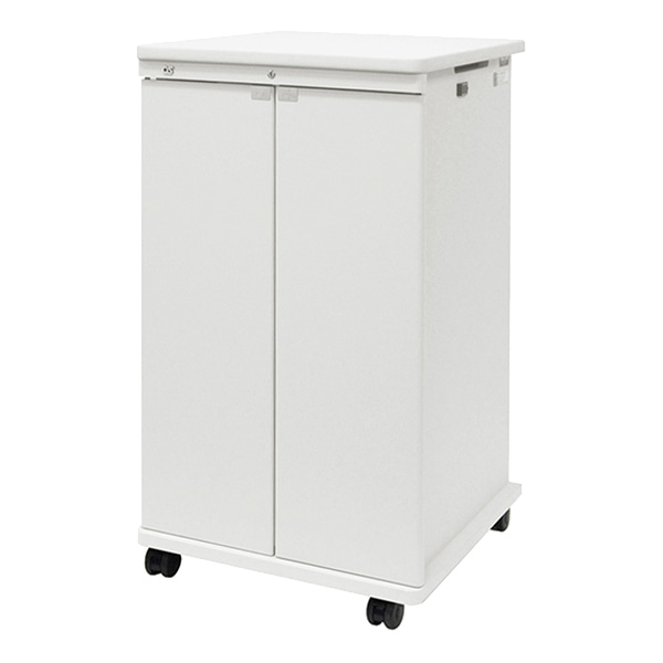 AVキャビネット/EIA19U/60φキャスター/ホワイト/木扉