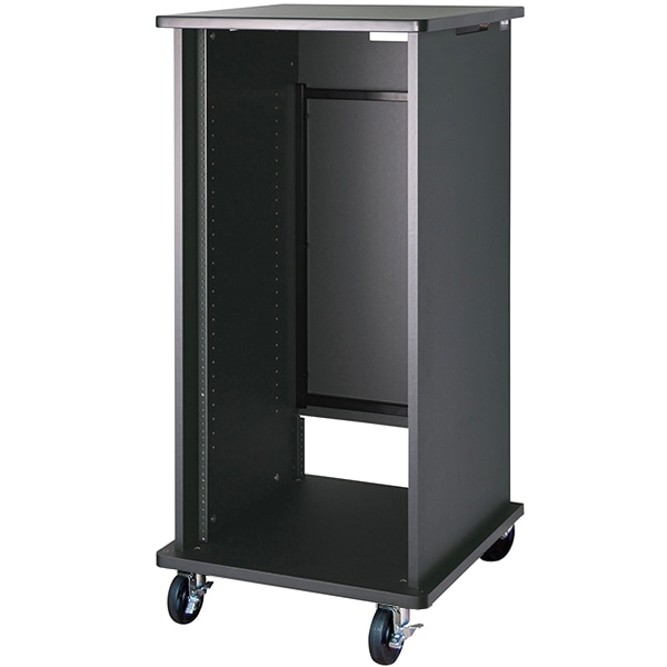 AVキャビネット/EIA23U/100φキャスター/ブラック/扉なし
