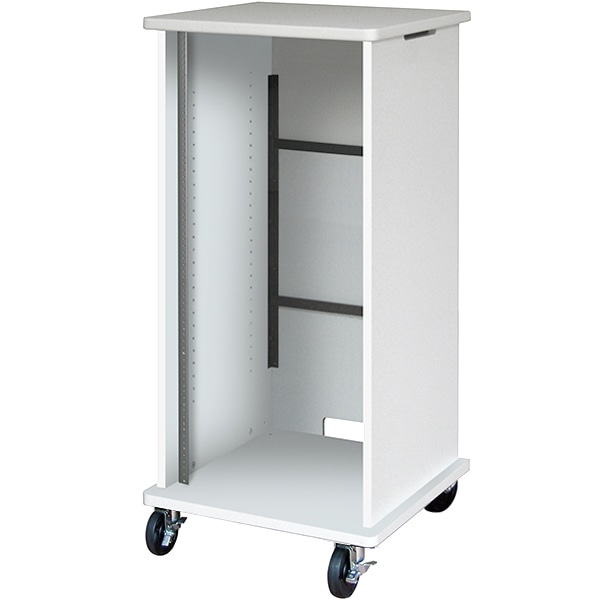 AVキャビネット/EIA23U/100φキャスター/ホワイト/扉なし