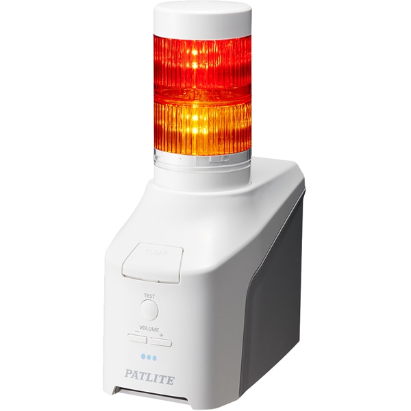 音声対応ネットワーク制御信号灯 直径60mm/2段/赤黄/デジタルIO搭載モデル/ACアダプタ付属