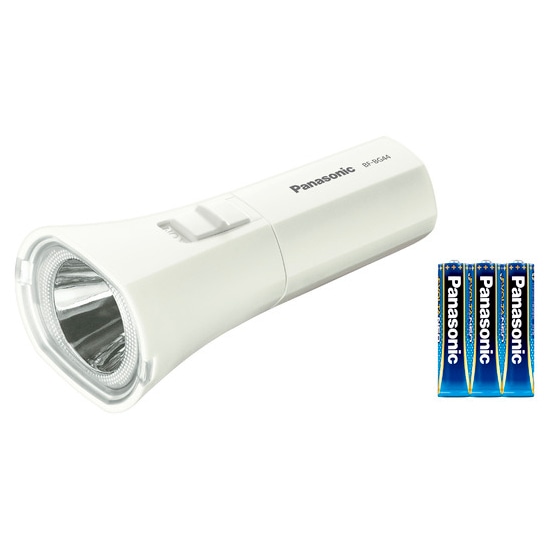 乾電池エボルタNEO付き LED懐中電灯 （ホワイト）