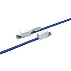 CAT6対応 鍵付きLANケーブル 5m （ブルー）