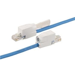 鍵付LANケーブル(5m) ブルー