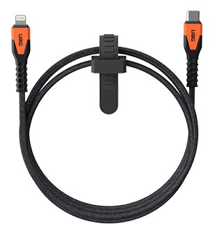 UAG製 KEVLAR CORE USB-C TO LIGHTING POWER CABLE （ブラック/オレンジ）
