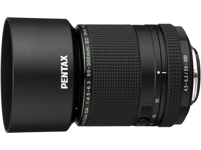 望遠ズームレンズ HD PENTAX-DA 55-300mmF4.5-6.3ED PLM WR RE （フード付）