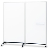 パーティションホワイトボード 両面 2連タイプ（高さ1800mm）/428193