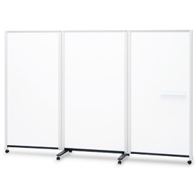 パーティションホワイトボード 両面 3連タイプ（高さ1800mm）/428194