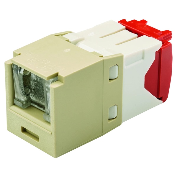 カテゴリ5E モジュラージャック スプリングシャッター付き アイボリー