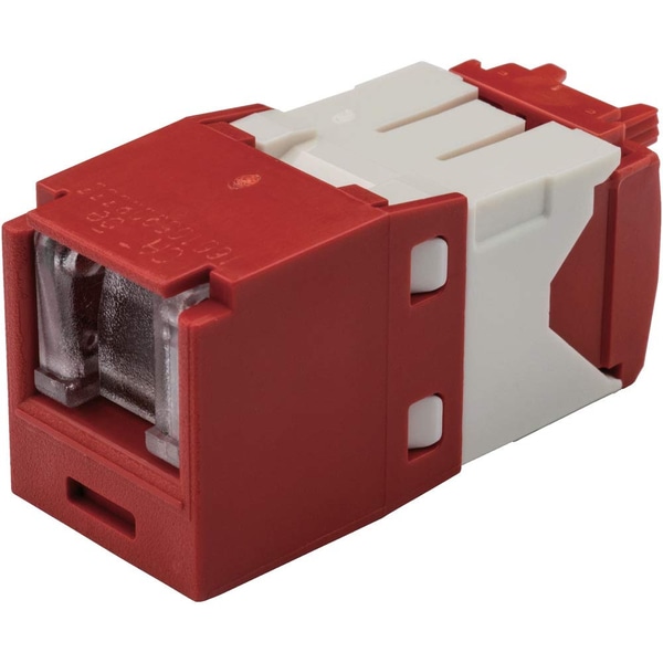 カテゴリ5E モジュラージャック スプリングシャッター付き 赤