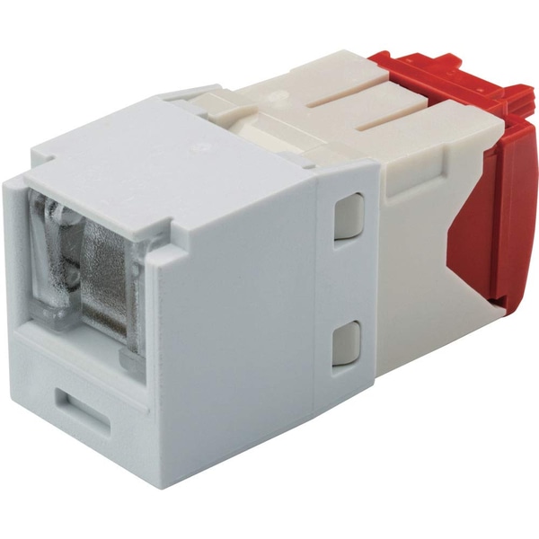 カテゴリ5E モジュラージャック スプリングシャッター付き 白