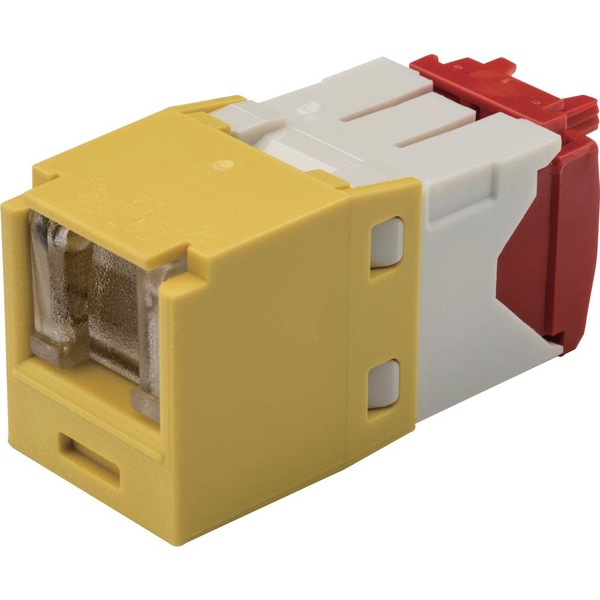 カテゴリ5E モジュラージャック スプリングシャッター付き 黄