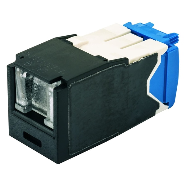 カテゴリ6A モジュラージャック スプリングシャッター付き 黒