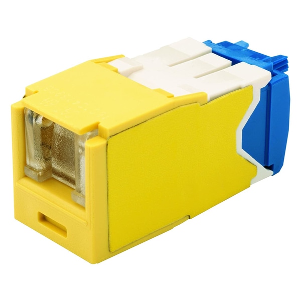 カテゴリ6A モジュラージャック スプリングシャッター付き 黄