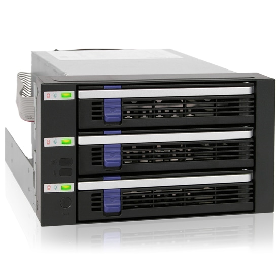 ICYDOCK　5インチベイ2段に3.5インチHDDx3台搭載可能SATAモジュールラック スリムモデル