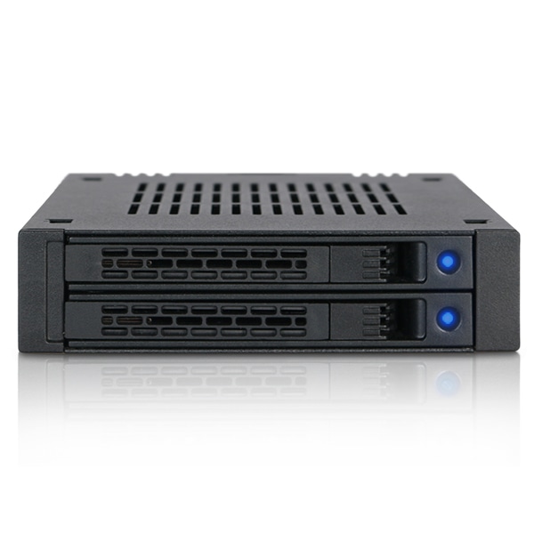 ICYDOCK　2x2.5インチ SATA SSD / HDD搭載用リムーバブルケース 3.5インチベイサイズ ツールレスタイプ