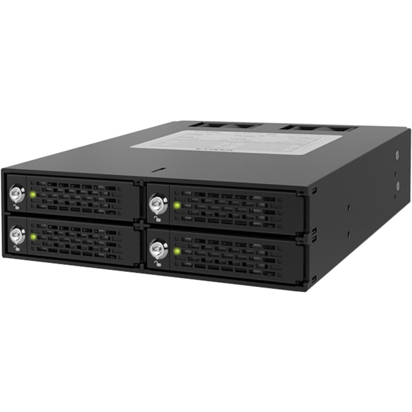 ICYDOCK 4x2.5インチ SATA/SAS HDD/SSD搭載用リムーバブルケース　5.25インチベイサイズ　キーロック付モデル