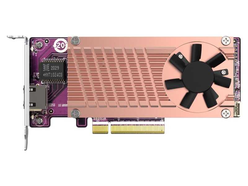 2 x M.2 PCIe SSD + 1ポート 10GbE LANカード (QM2-2P10G1TB、組込)